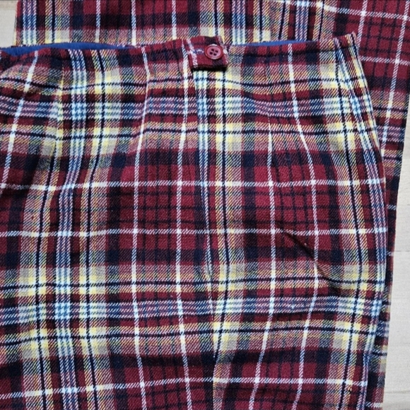 Vintage, Size 10, Wool, Plaid, Green White And Red Pendleton Pants, Wide Leg - Picture 4 of 7